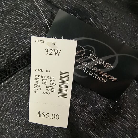 Liz & Me Platinum Collection Denim Trousers Women’s 32W Black Metallic Stretch - Picture 4 of 4